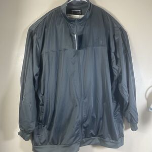 Greystone Big and Tall Track Jacket Mens 6XL Gray Full ZIp